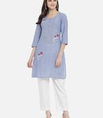South cotton kurti  with heavy embroidery work