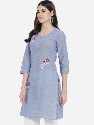 South cotton kurti  with heavy embroidery work 3