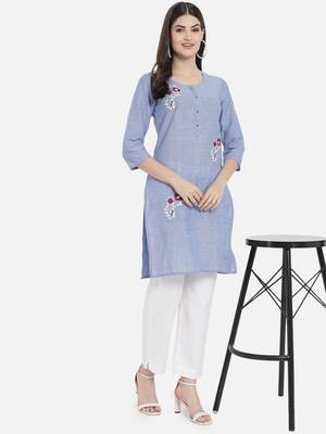 South cotton kurti  with heavy embroidery work 4