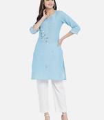 South cotton kurti  with heavy embroidery work