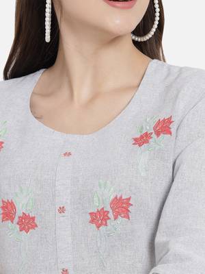 South cotton kurti  with heavy embroidery work 5