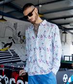 Men's multicolour abstract print regular fit shirt