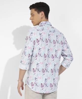 Men's multicolour abstract print regular fit shirt 3
