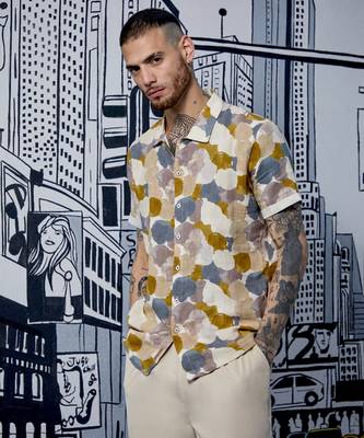 Men's multicolour abstract print shirt 1