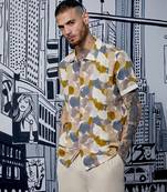 Men's multicolour abstract print shirt