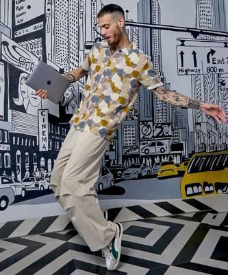 Men's multicolour abstract print shirt 2