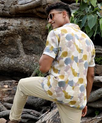 Men's multicolour abstract print shirt 3