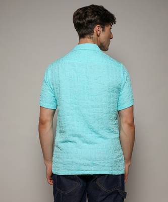 Men's light blue creased shirt 3