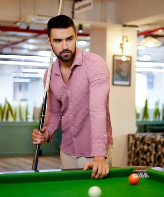 Men's nude pink self-design intertwine shirt 1