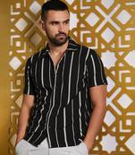 Men's black & white pencil striped shirt
