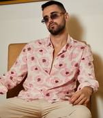 Men's light pink flower petals shirt