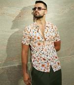Men's orange flower shirt