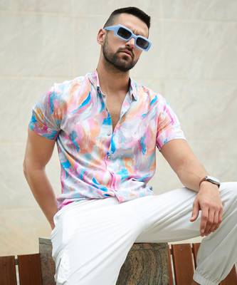 Men's multicolour brush strokes shirt 1
