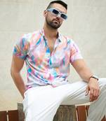 Men's multicolour brush strokes shirt