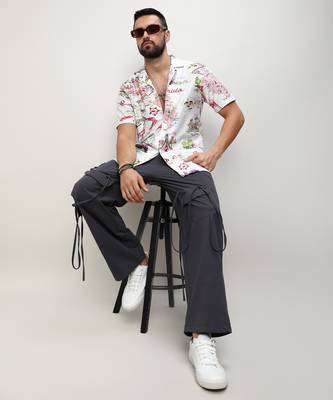 Men's chalk white:blush pink maps shirt 4