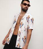 Men's multicolour mesh seahorse shirt