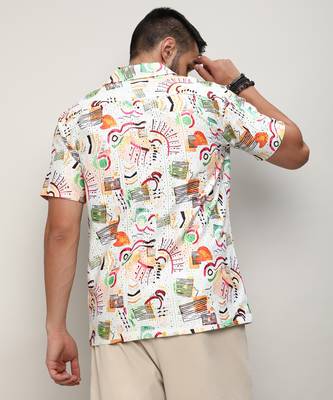 Men's multicolour mesh graphic shirt 3