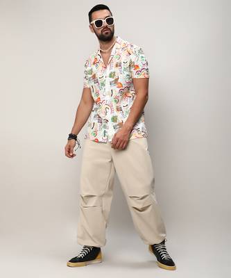 Men's multicolour mesh graphic shirt 4