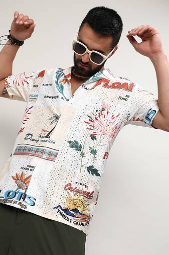 Men's multicolour retro graphic shirt