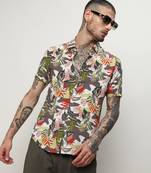 Men's multicolour artistic jungle shirt