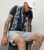 Men's multicolour tie-dye striped shirt