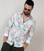 Men's moon grey & sea green fluid marble shirt
