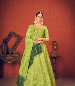 Beautiful Green Art Silk Lehenga Choli Set With Dupata