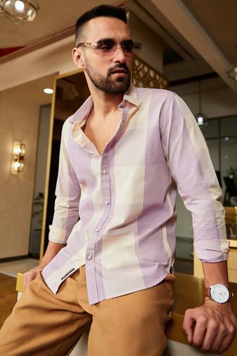 Men's cotton buffalo check shirt
