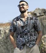 Men's mocha brown & sage green bohemian shirt