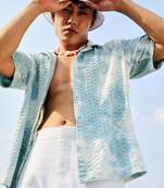 Men's multicolour tie-dye honeycomb shirt