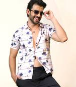 Men's ivory white desert palm shirt