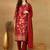 women maroon rayon blend floral printed straight kurta trouser with dupatta