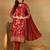 women maroon rayon blend floral printed straight kurta trouser with dupatta