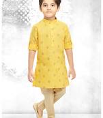 Gold printed boys Kurta Pyjama Set 
