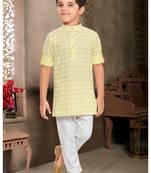Gold embroidered boys Kurta Pyjama Set 