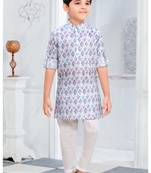 Levender printed boys Kurta Pyjama Set 