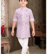 Levender printed boys Kurta Pyjama Set 