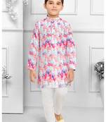 Pitch printed boys Kurta Pyjama Set 