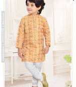 Haldi printed boys Kurta Pyjama Set 