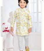 Gold printed boys Kurta Pyjama Set 