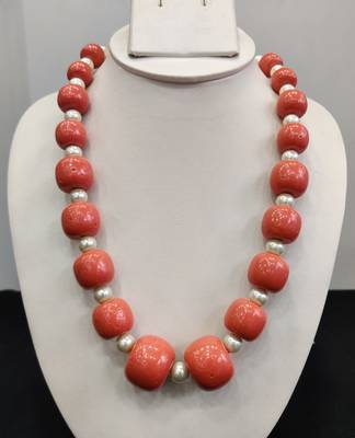 Orange coral necklaces 2