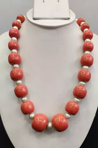 Orange coral necklaces
