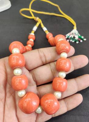 Orange coral necklaces 4