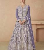 Lavender georgette embroidery readymade suits