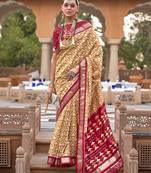 Mustard Colour Cotton Silk Patola Printed Saree