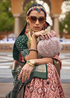 Rust Colour Cotton Silk Patola Printed Saree By Monjolika Fashion 2