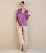 Lilac crystal embellished satin top