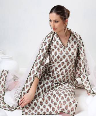 White booti cotton suit set 5