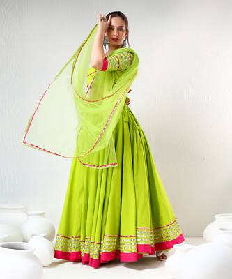 Gulaal Green Gotta Lace Work Lehenga Set 2