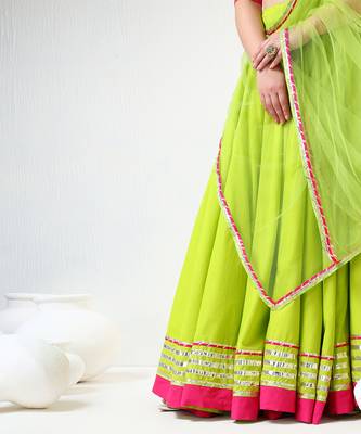 Gulaal Green Gotta Lace Work Lehenga Set 4